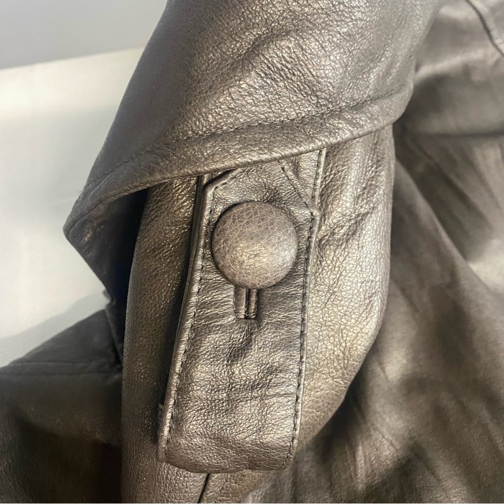 Lane Bryant Genuine Leather Jacket Women's Size 18/20 Brown Button Closure - Picture 14 of 16